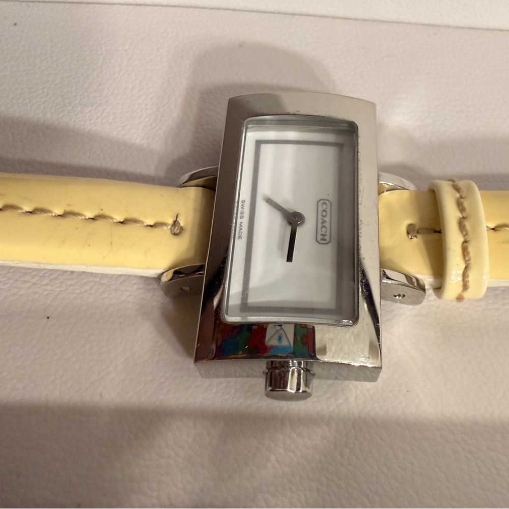 Coach Silver and Cream Rectangular Watch NWT - image 1